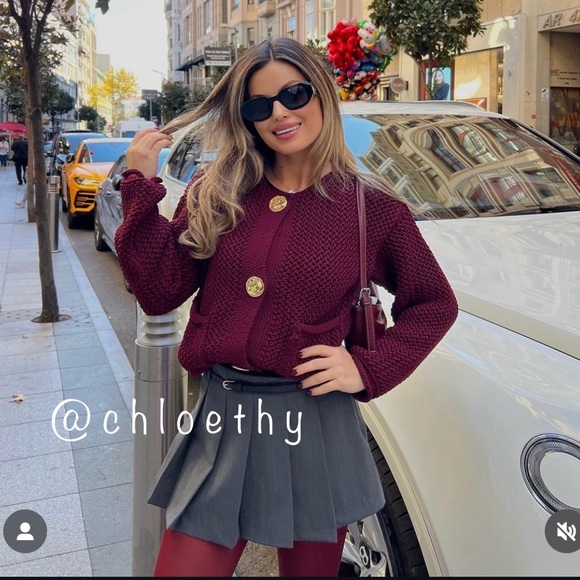 Zara CHUNKY KNIT CARDIGAN - Picture 6 of 10